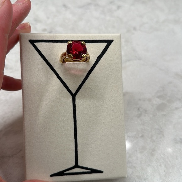 kate spade New York ruby red cocktail ring. - Picture 6 of 7